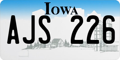 IA license plate AJS226