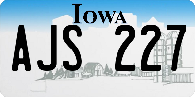 IA license plate AJS227