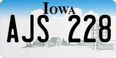 IA license plate AJS228