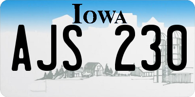 IA license plate AJS230