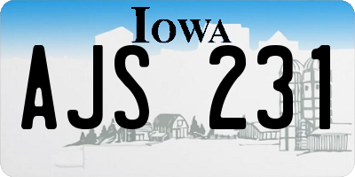 IA license plate AJS231
