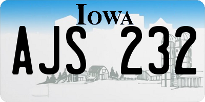 IA license plate AJS232