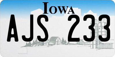 IA license plate AJS233