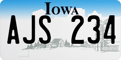 IA license plate AJS234