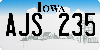 IA license plate AJS235