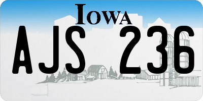 IA license plate AJS236