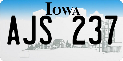 IA license plate AJS237