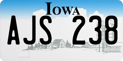 IA license plate AJS238