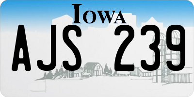 IA license plate AJS239