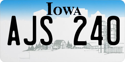 IA license plate AJS240