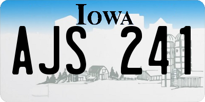 IA license plate AJS241