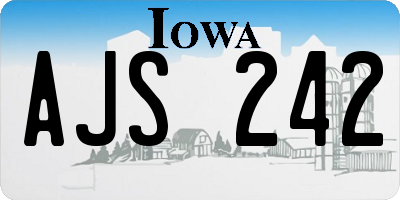 IA license plate AJS242