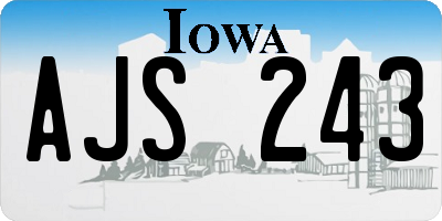 IA license plate AJS243