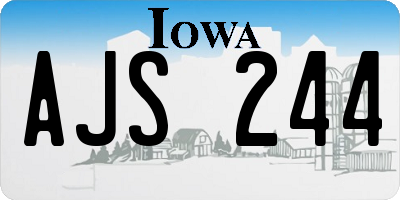IA license plate AJS244