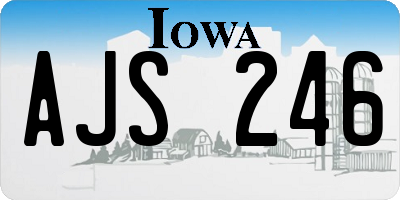 IA license plate AJS246