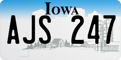 IA license plate AJS247