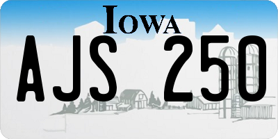 IA license plate AJS250