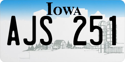 IA license plate AJS251