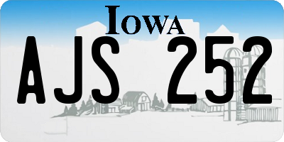 IA license plate AJS252