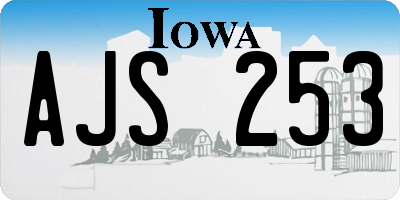 IA license plate AJS253