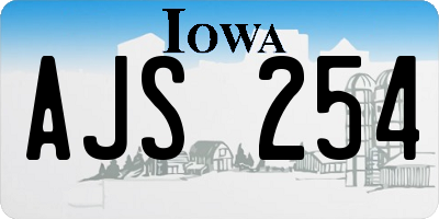 IA license plate AJS254