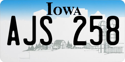 IA license plate AJS258