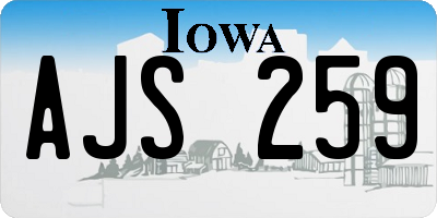 IA license plate AJS259