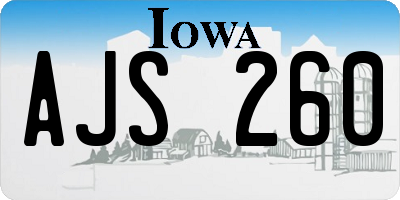 IA license plate AJS260