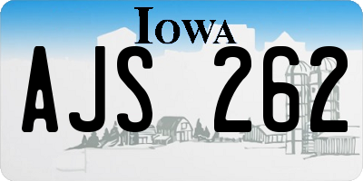 IA license plate AJS262