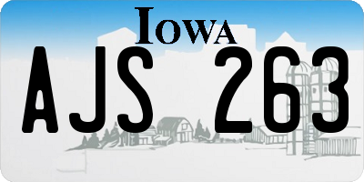 IA license plate AJS263