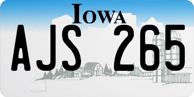 IA license plate AJS265