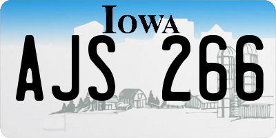 IA license plate AJS266