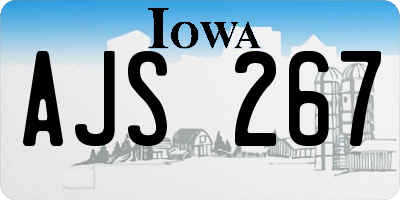 IA license plate AJS267