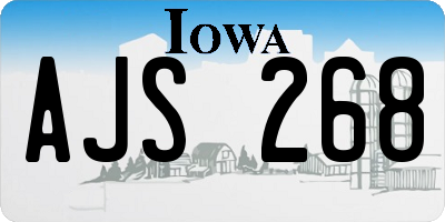 IA license plate AJS268