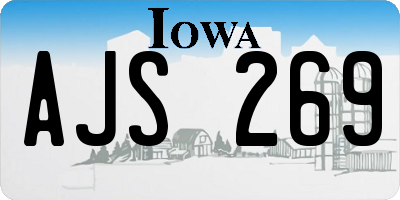 IA license plate AJS269