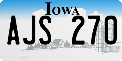 IA license plate AJS270