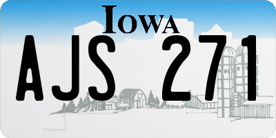 IA license plate AJS271