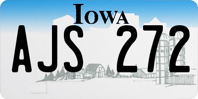 IA license plate AJS272
