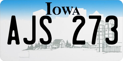 IA license plate AJS273