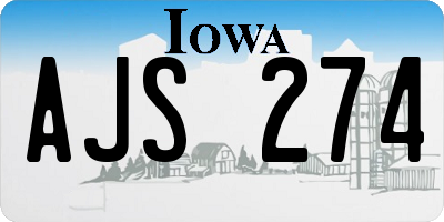 IA license plate AJS274