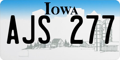 IA license plate AJS277