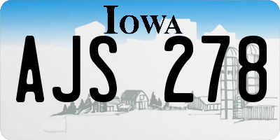 IA license plate AJS278