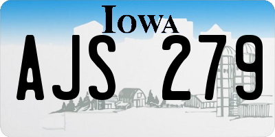 IA license plate AJS279