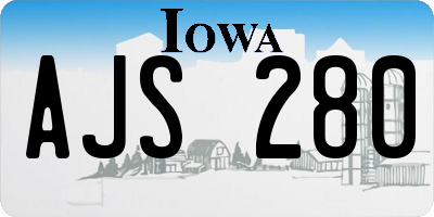 IA license plate AJS280