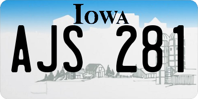 IA license plate AJS281