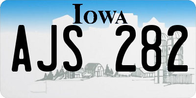 IA license plate AJS282