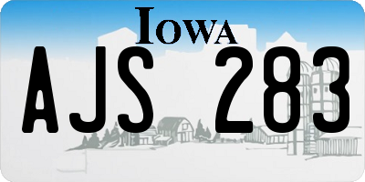 IA license plate AJS283