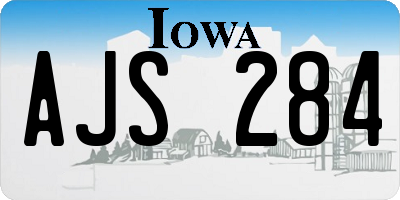 IA license plate AJS284