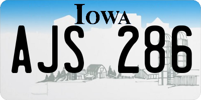 IA license plate AJS286