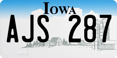 IA license plate AJS287